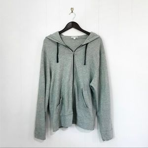 James Perse | Gray Relaxed Zip Up Hoodie